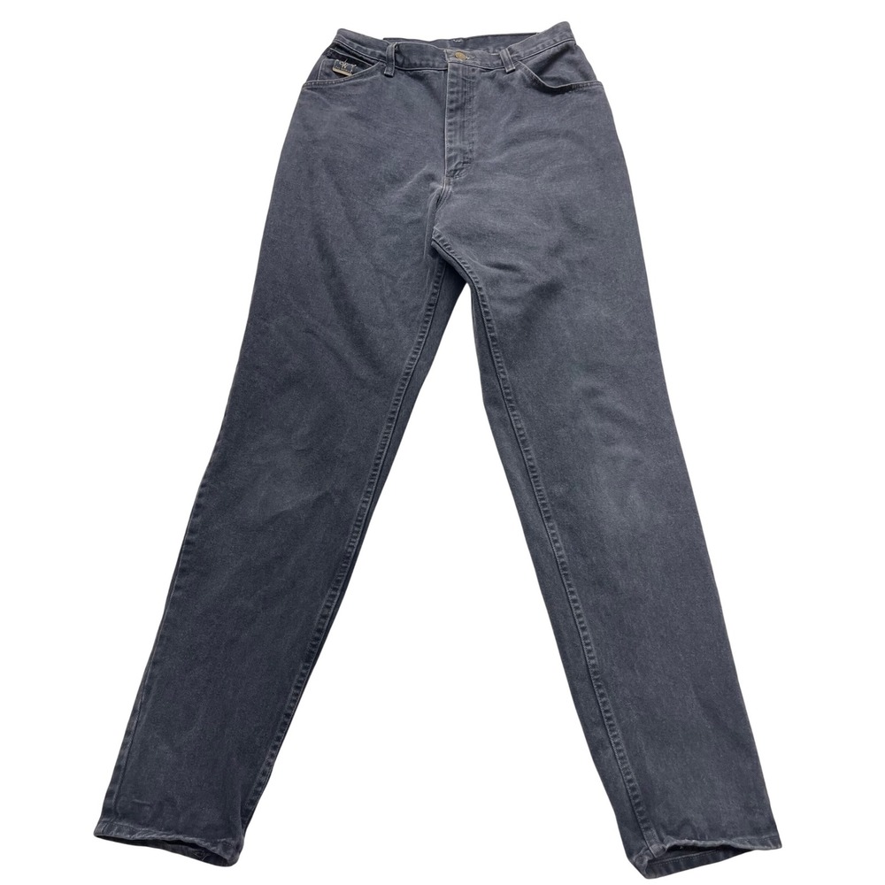 Vintage Wrangler for Women Gray Denim Jeans Straight Leg high waisted Size 12x34